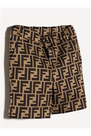 brown cotton shorts FENDI KIDS | BMF176A6A6F0E0X